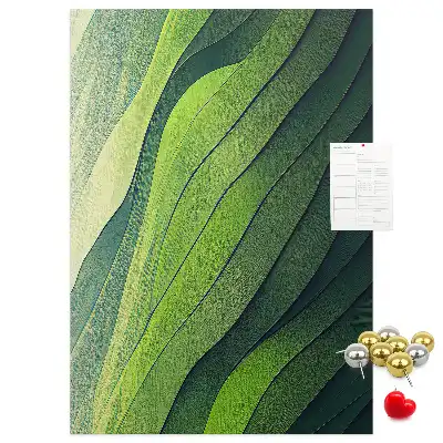 Cork pin board with natural landscape lines