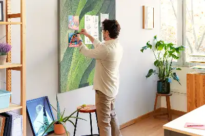 Cork pin board with natural landscape lines
