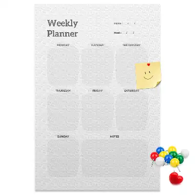 Wall cork memo board Weekly planner