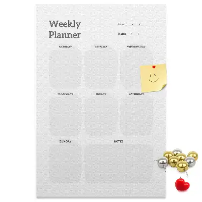 Wall Cork Weekly Planner Memo Board