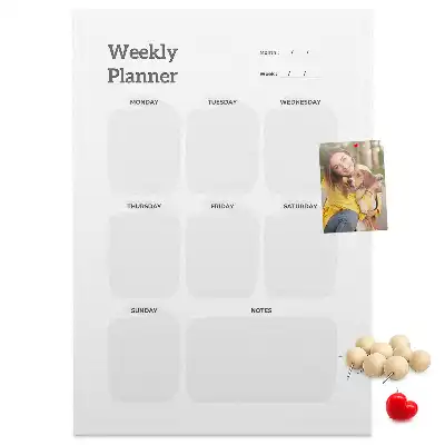Wall Cork Weekly Planner Memo Board
