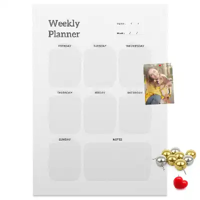 Wall Cork Weekly Planner Memo Board