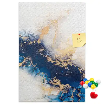 Cork pin board with abstract marble design