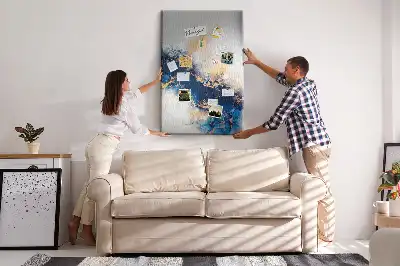 Cork pin board with abstract marble design
