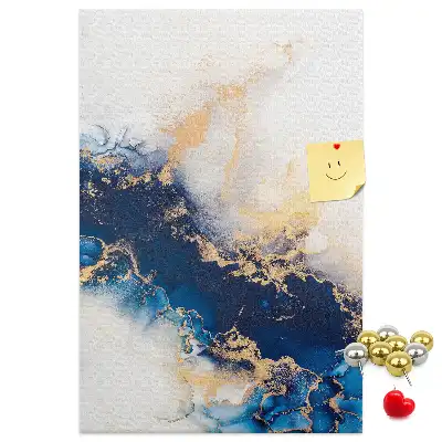 Cork pin board with abstract marble design
