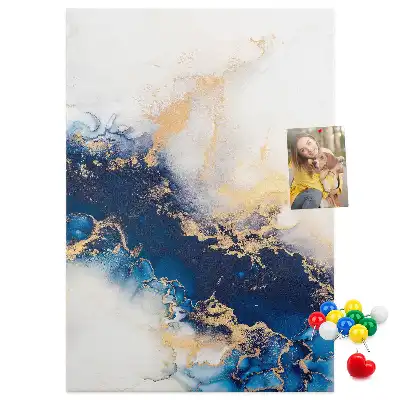 Cork pin board with abstract marble design