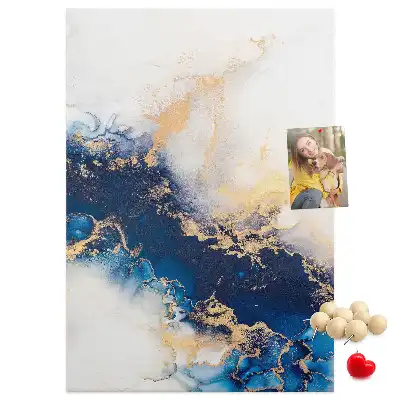 Cork pin board with abstract marble design