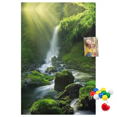 Waterfall landscape cork note board