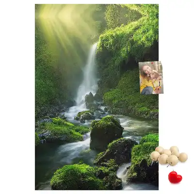 Waterfall landscape cork note board