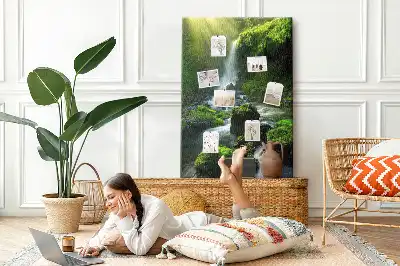 Waterfall landscape cork note board
