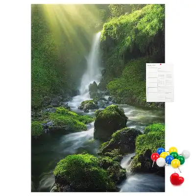 Waterfall landscape cork note board