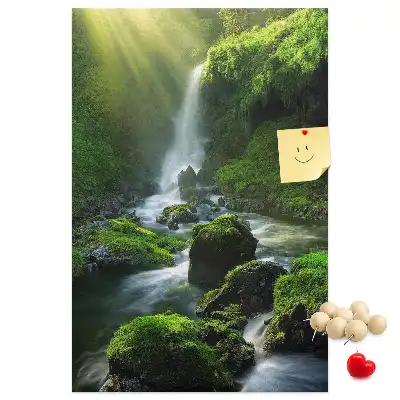 Waterfall landscape cork note board