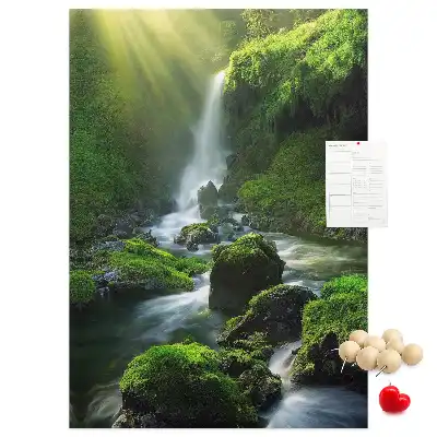 Waterfall landscape cork note board