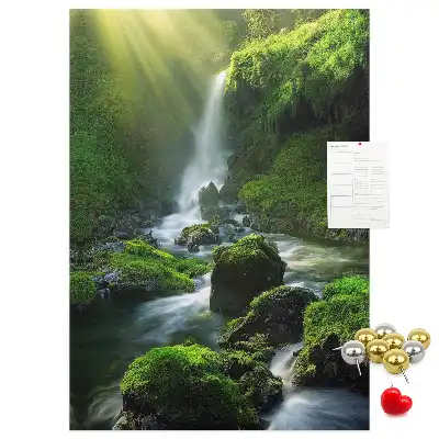 Waterfall landscape cork note board