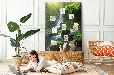 Waterfall landscape cork note board