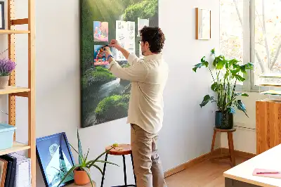 Waterfall landscape cork note board
