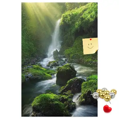 Waterfall landscape cork note board