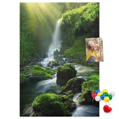 Waterfall landscape cork note board
