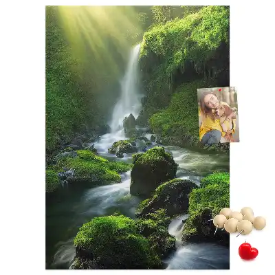 Waterfall landscape cork note board