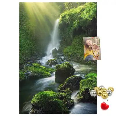 Waterfall landscape cork note board