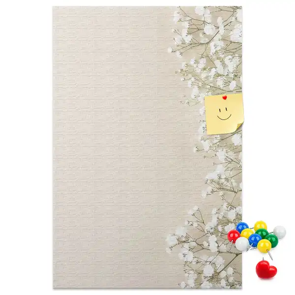 Subtle flowers wall cork memo board