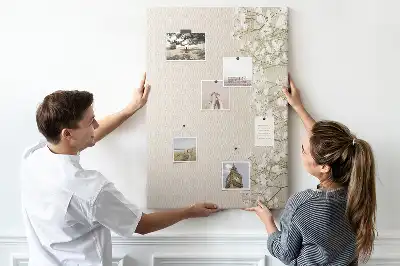 Wall cork memo board Subtle flowers