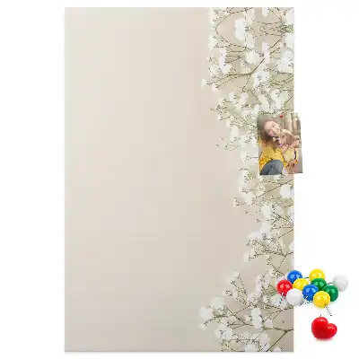 Subtle flowers wall cork memo board