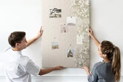 Wall cork memo board Subtle flowers
