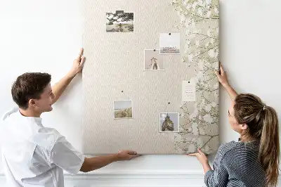 Wall cork memo board Subtle flowers