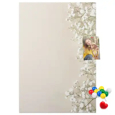 Subtle flowers wall cork memo board