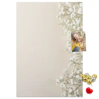 Subtle flowers wall cork memo board