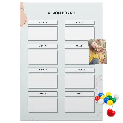 Cork pin board Health planner