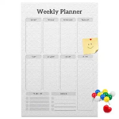 Wall cork memo board Schedule for the week