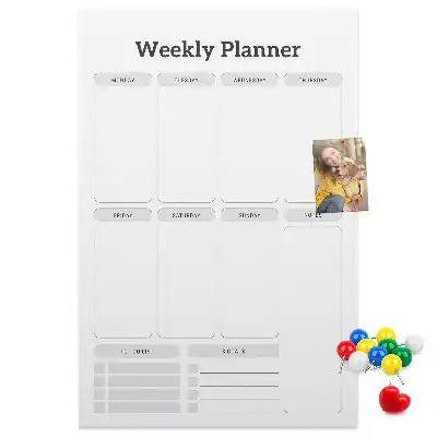 Weekly schedule cork wall memo board
