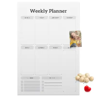 Wall cork memo board Schedule for the week