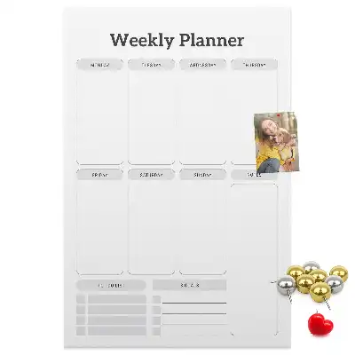 Wall cork memo board Schedule for the week