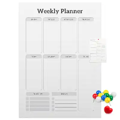 Weekly schedule cork wall memo board
