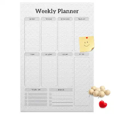 Weekly schedule cork wall memo board