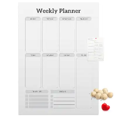 Wall cork memo board Schedule for the week