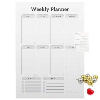 Weekly schedule cork wall memo board