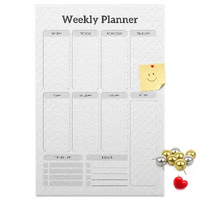 Weekly schedule cork wall memo board