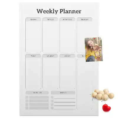 Weekly schedule cork wall memo board