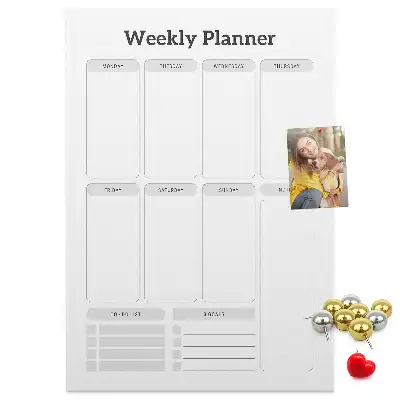 Wall cork memo board Schedule for the week