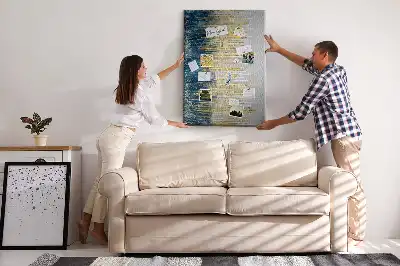Decorative cork pin board with motif