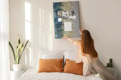Decorative cork pin board with motif