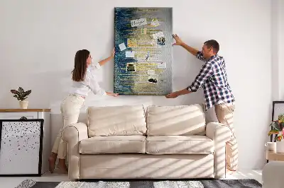 Decorative cork pin board with motif