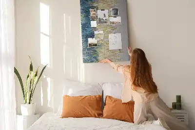 Decorative cork pin board with motif