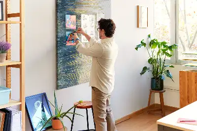 Decorative cork pin board with motif