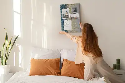 Decorative cork pin board with motif