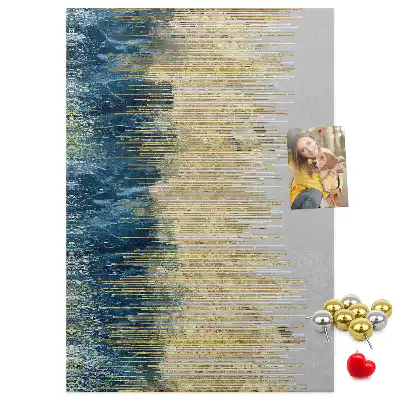 Decorative cork pin board with motif